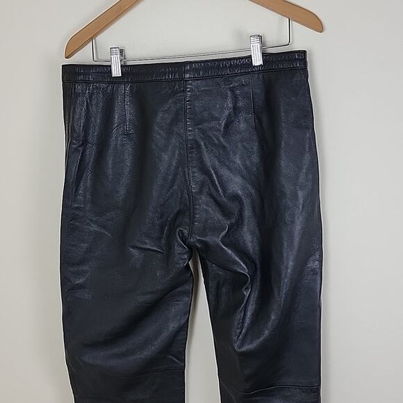 Designers Black Genuine Leather Pants size 10 - Picture 5 of 11